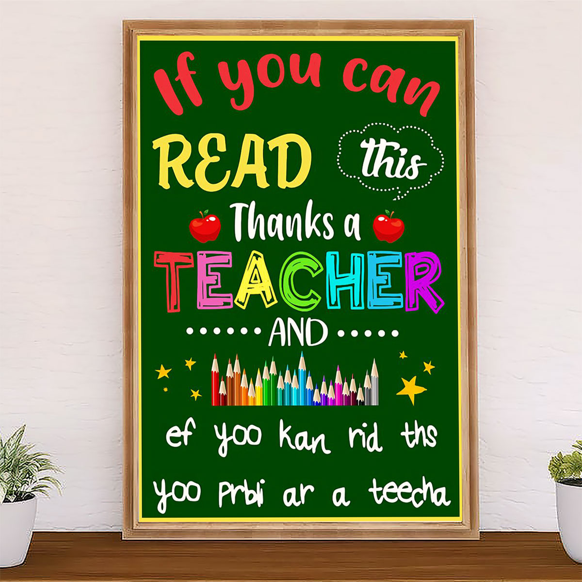 Teacher Classroom Poster If You Can Read This | Student Wall Art Back to School Gift for Teacher