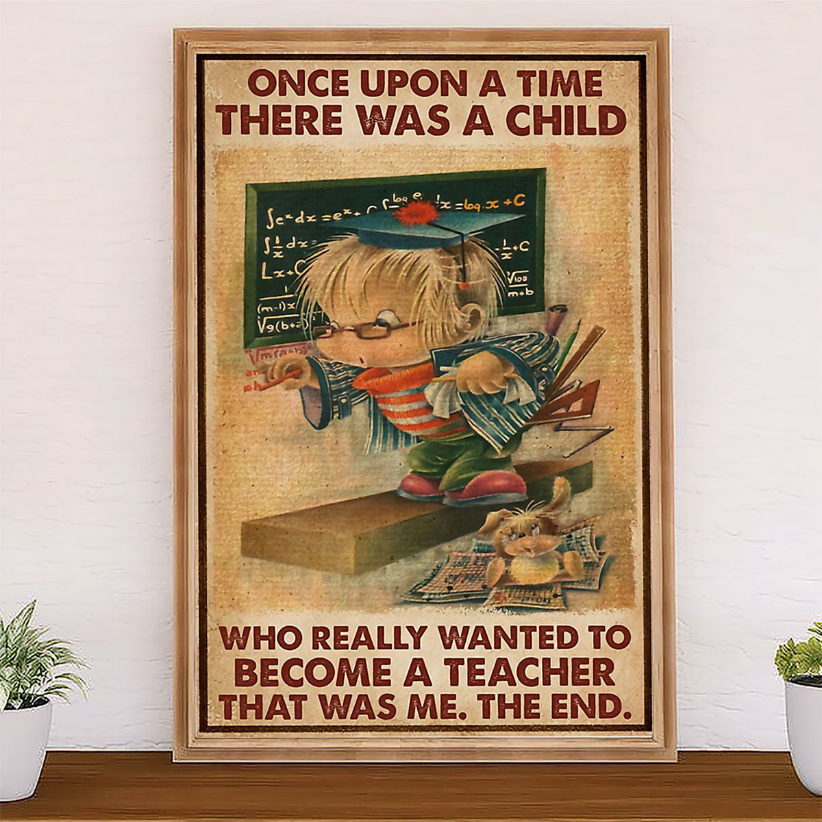 Teacher Classroom Canvas Once Upon A Time There Was A Girl | Student Wall Art Back to School Gift for Teacher