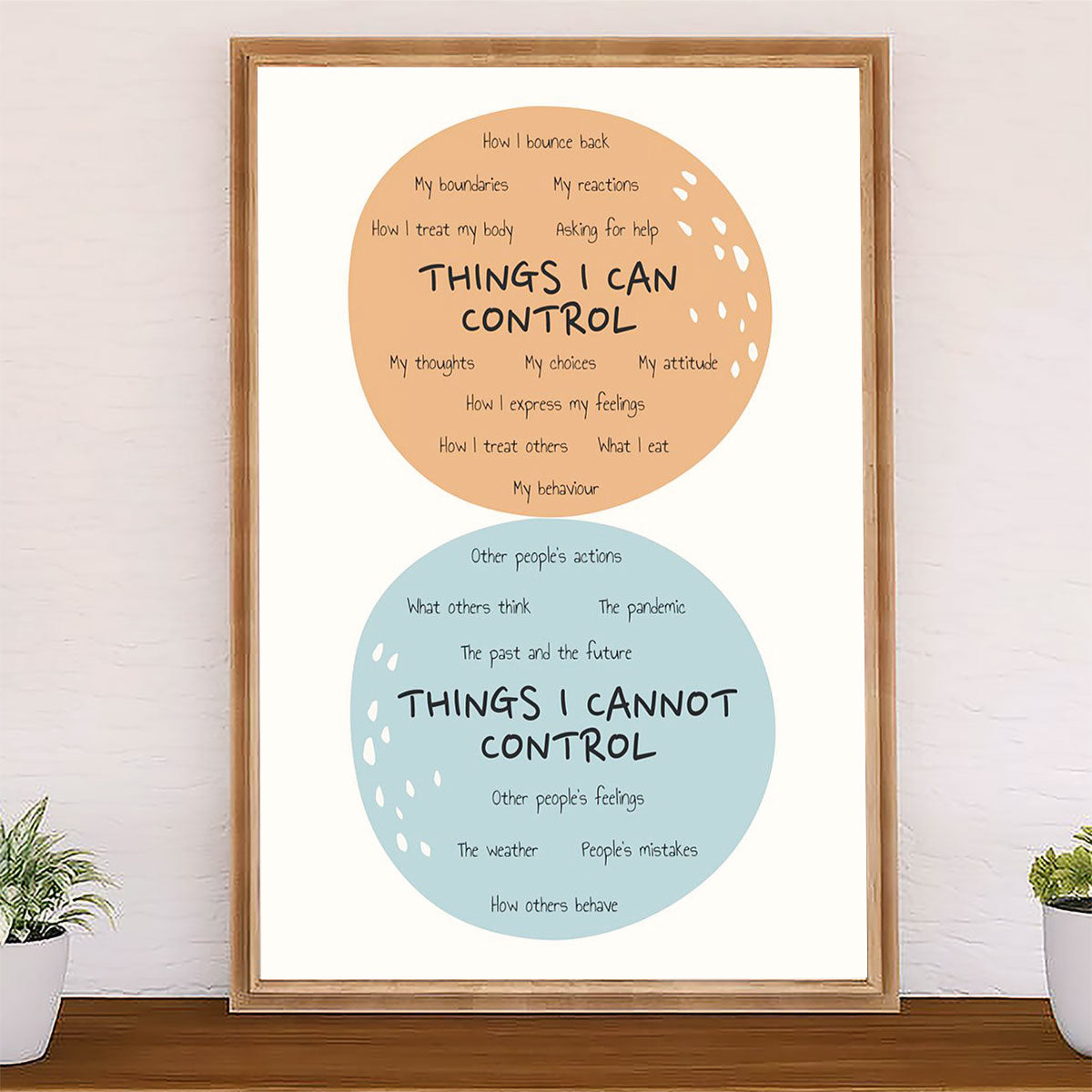 Teacher Classroom Canvas Things I Can Control & Cannot Control | Student Wall Art Back to School Gift for Teacher