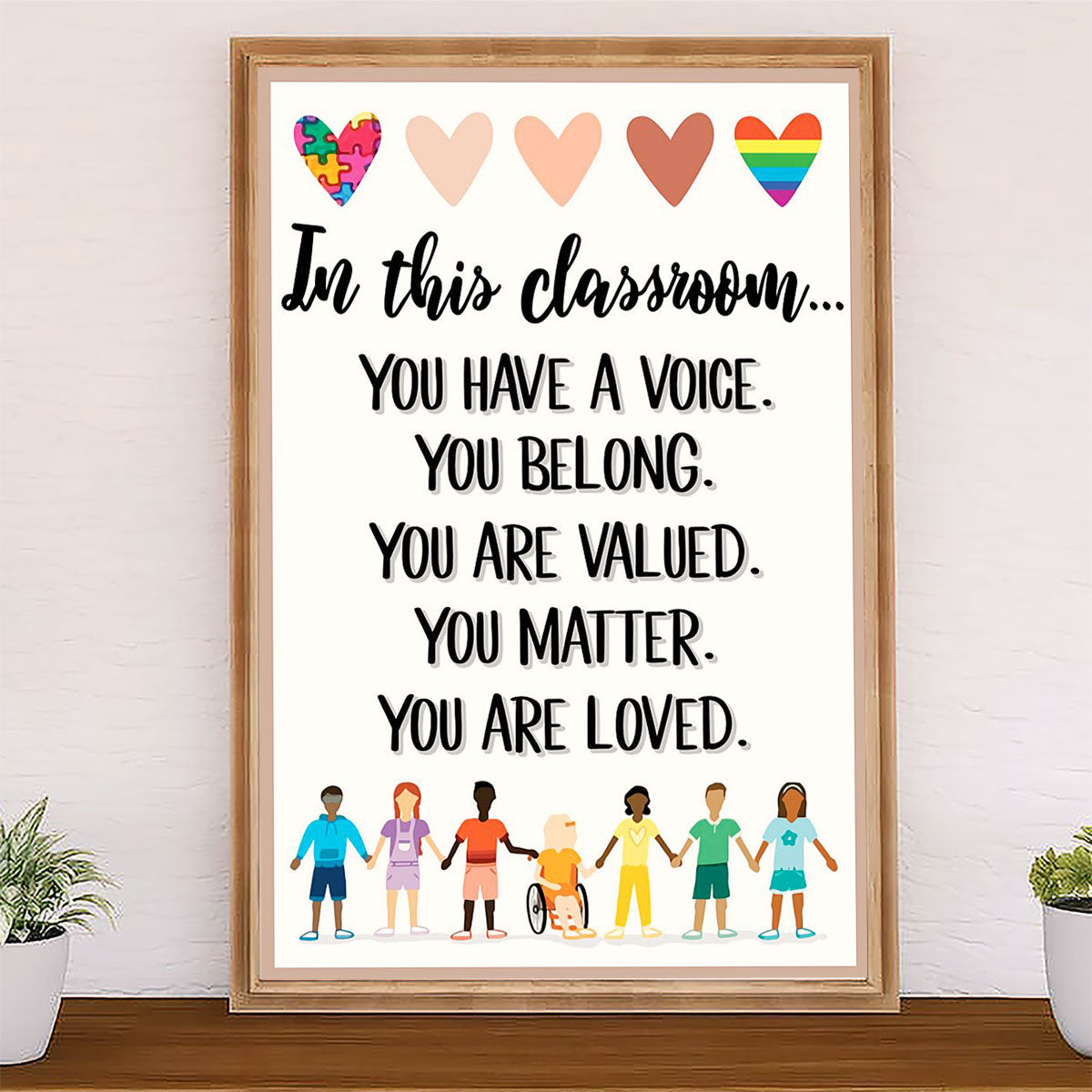 Teacher Classroom Poster In This Classroom, You Have A Voice | Student Wall Art Back to School Gift for Teacher