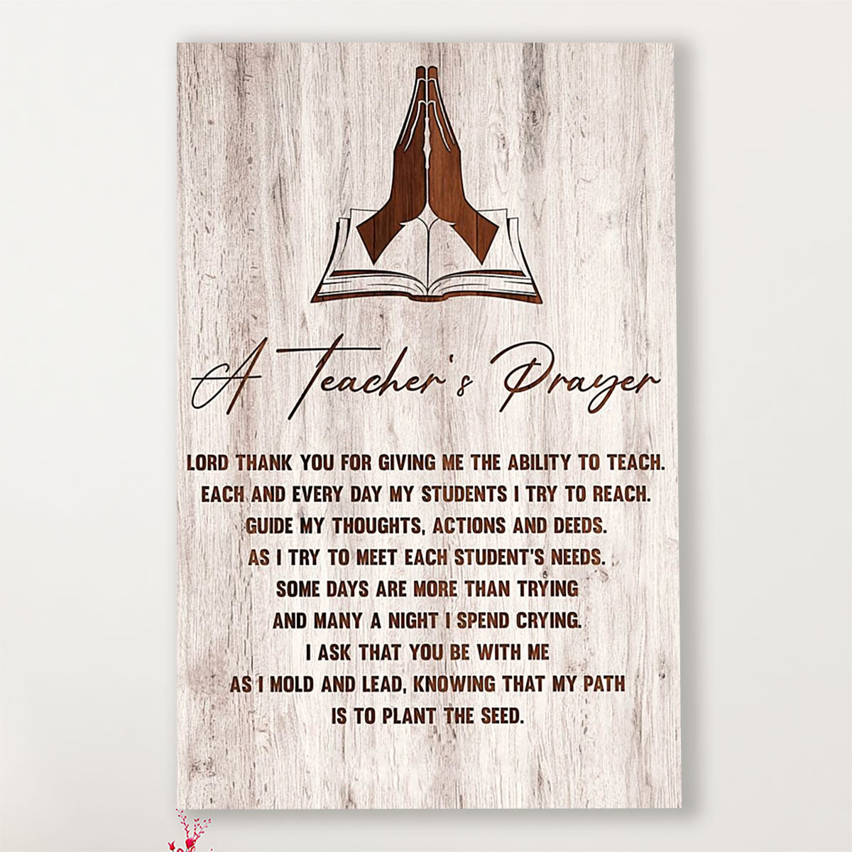 Teacher Classroom Poster A Teacher's Prayer | Student Wall Art Back to School Gift for Teacher