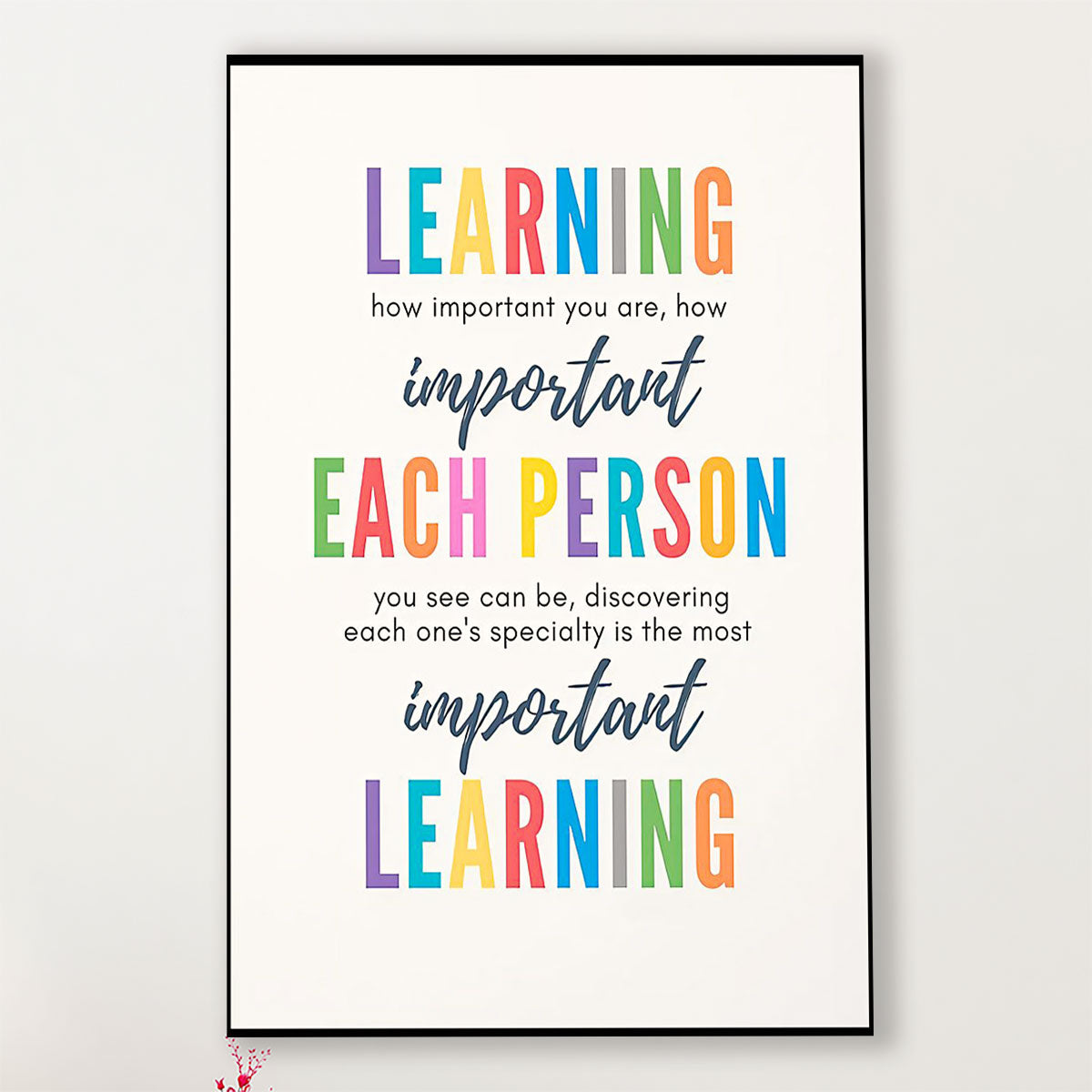 Teacher Classroom Canvas Learning How Important You Are | Student Wall Art Back to School Gift for Teacher