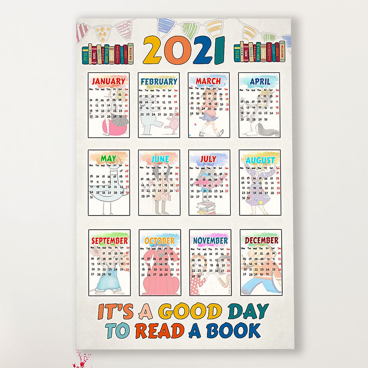 Teacher Classroom Poster 2021 Calendar | Student Wall Art Back to School Gift for Teacher