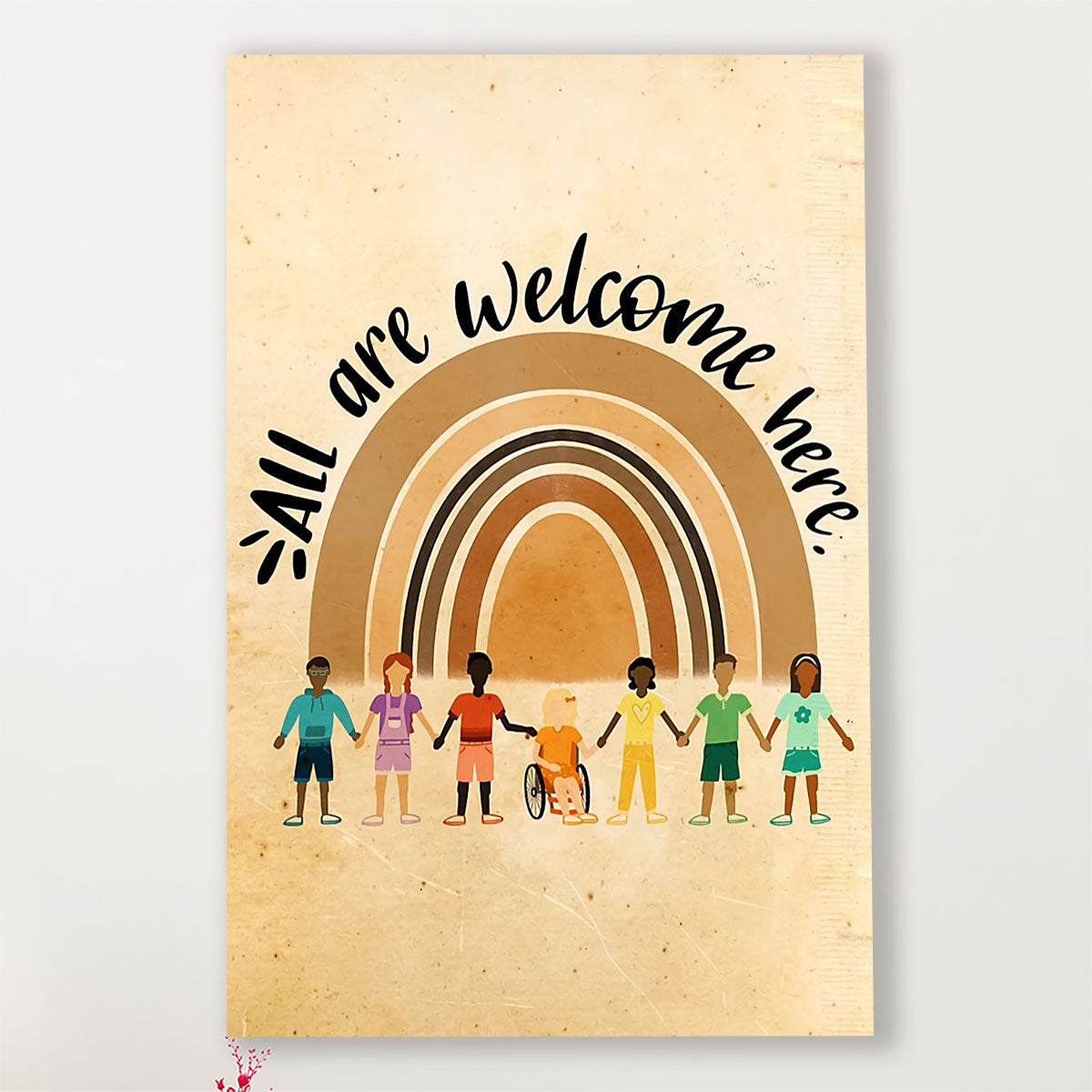 Teacher Classroom Poster All Are Welcome Here | Student Wall Art Back to School Gift for Teacher