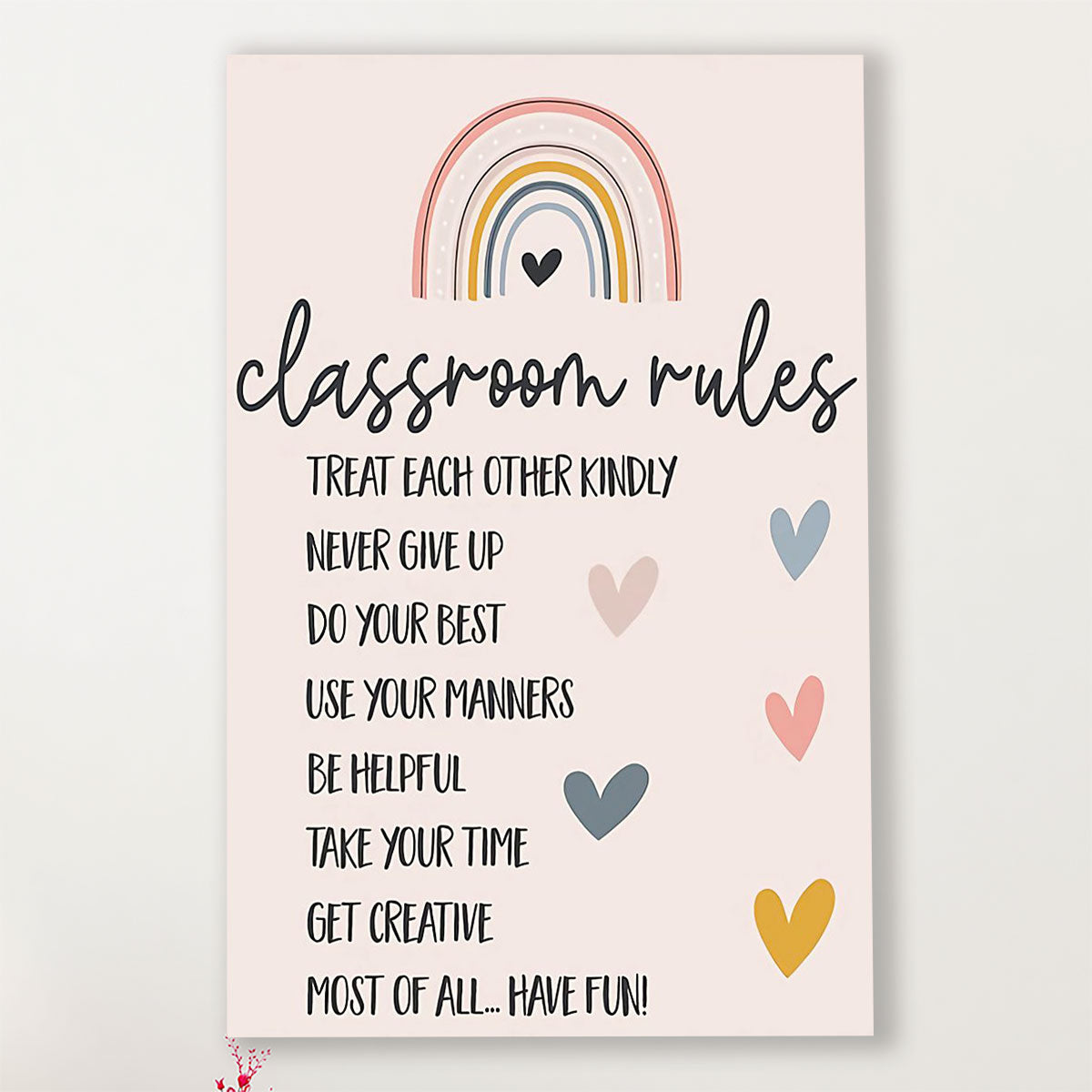 Teacher Classroom Poster Classroom Rules | Student Wall Art Back to School Gift for Teacher