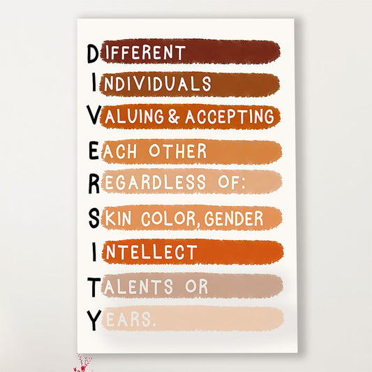 Teacher Classroom Canvas Diversity | Student Wall Art Back to School Gift for Teacher