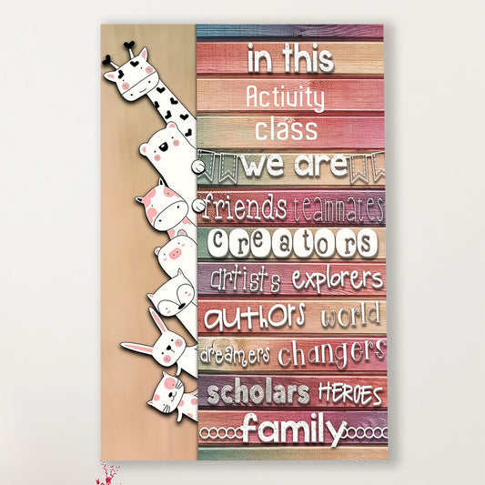 Teacher Classroom Canvas In This Actiuity Class | Student Wall Art Back to School Gift for Teacher