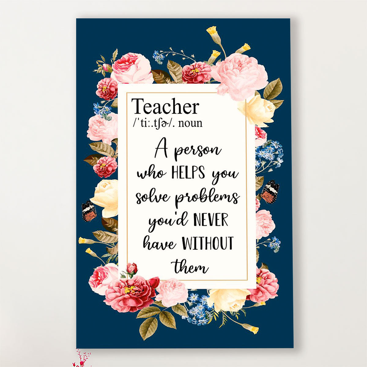 Teacher Classroom Poster Teacher Definition | Student Wall Art Back to School Gift for Teacher