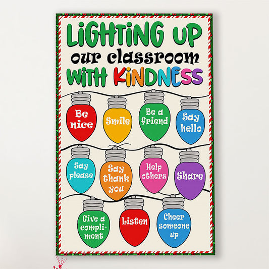 Teacher Classroom Canvas Lighting Up Our Classroom | Student Wall Art Back to School Gift for Teacher