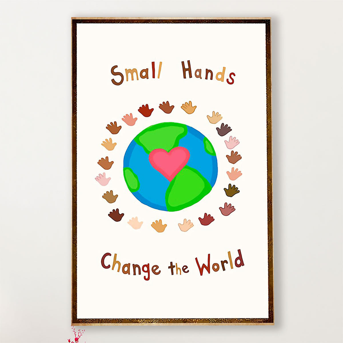 Teacher Classroom Canvas Small Hands Change The World | Student Wall Art Back to School Gift for Teacher