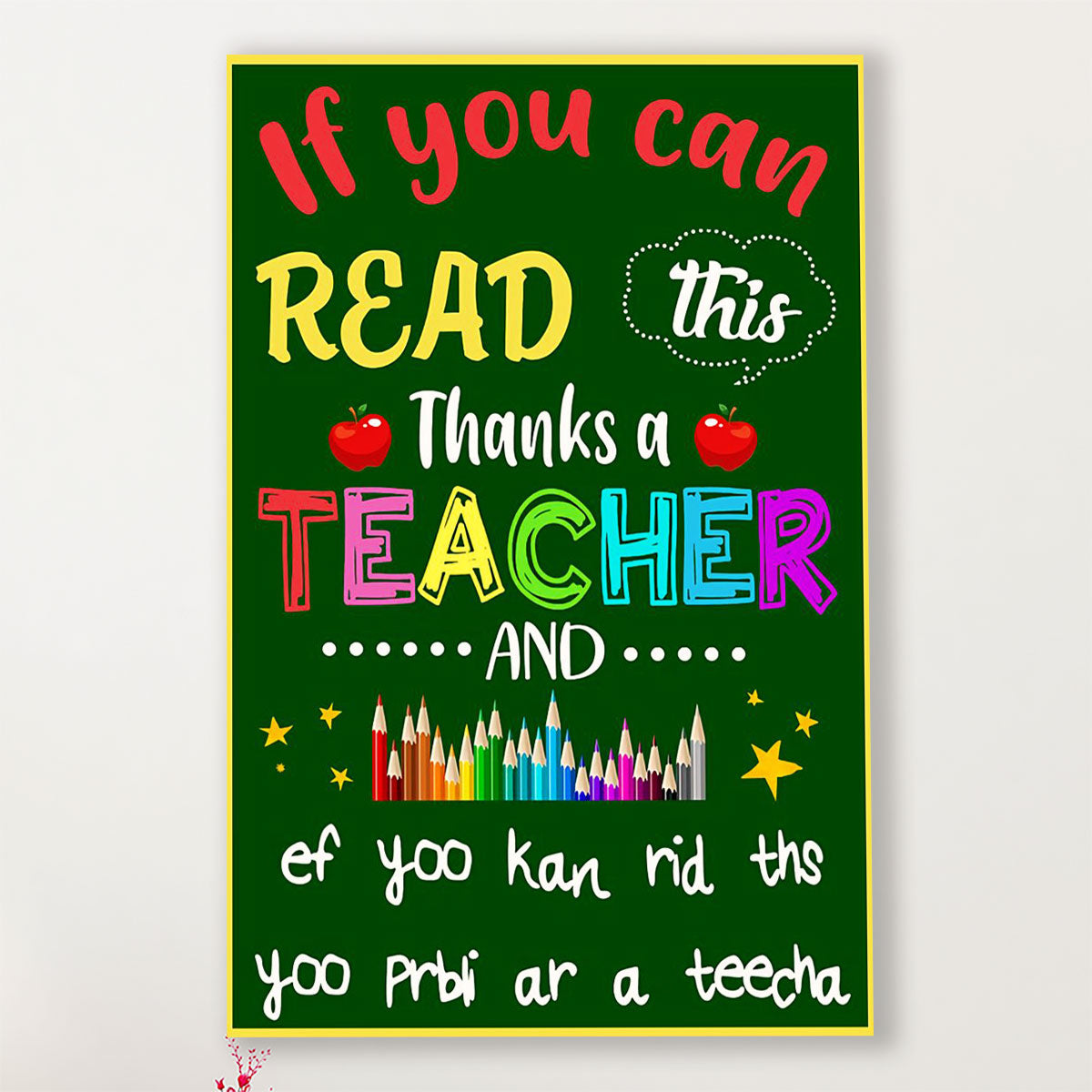 Teacher Classroom Poster If You Can Read This | Student Wall Art Back to School Gift for Teacher