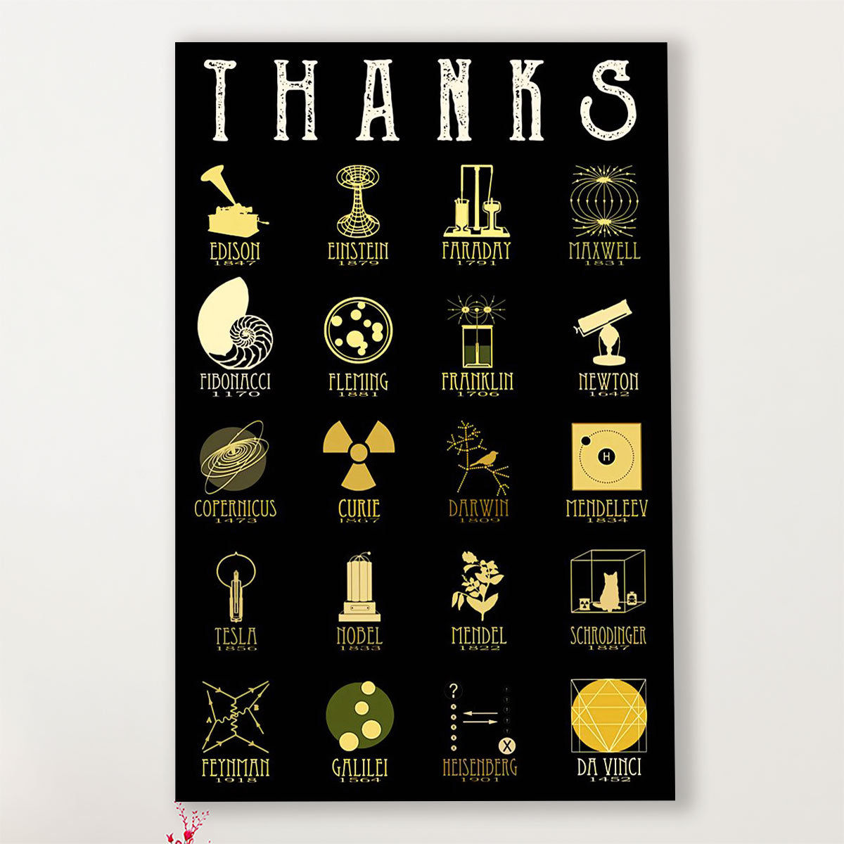 Teacher Classroom Poster THANKS | Student Wall Art Back to School Gift for Teacher