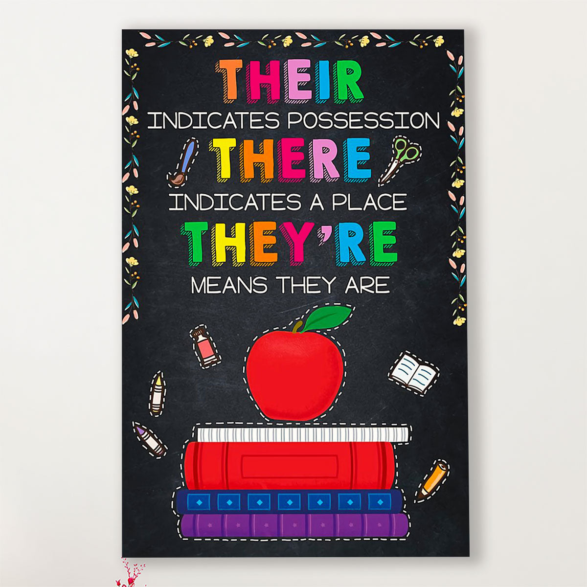 Teacher Classroom Poster Their Indicates Possession | Student Wall Art Back to School Gift for Teacher