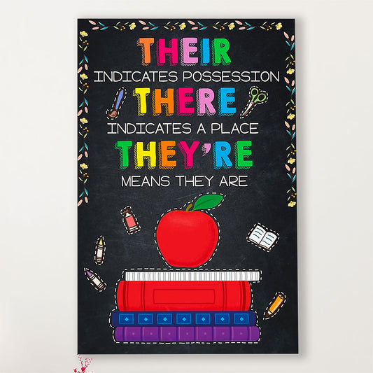 Teacher Classroom Canvas Their Indicates Possession | Student Wall Art Back to School Gift for Teacher