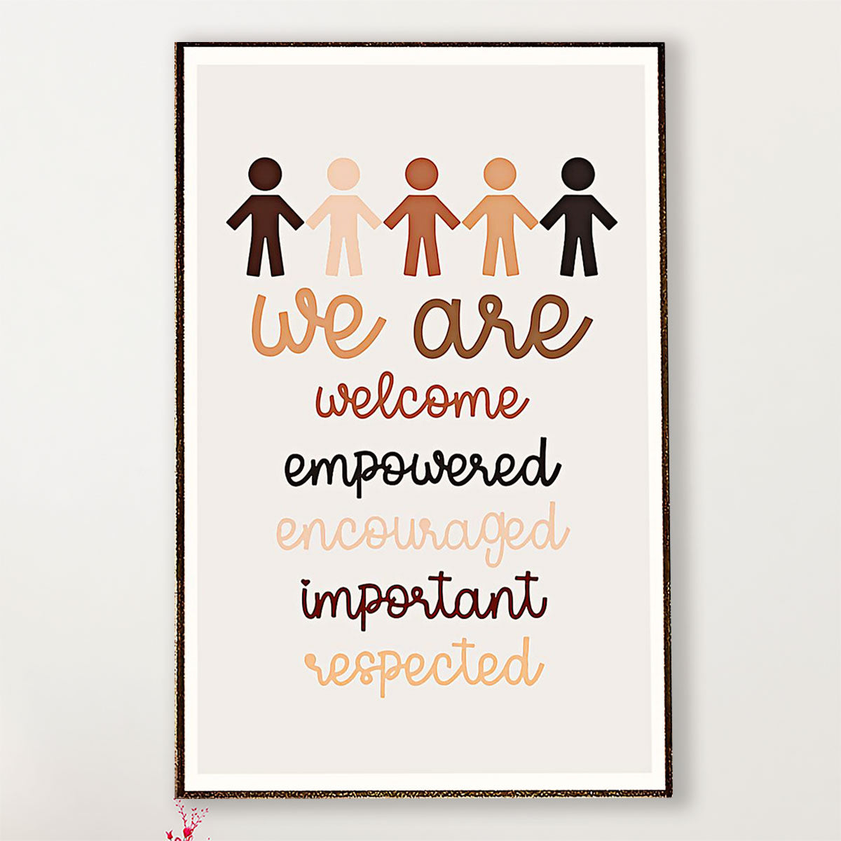 Teacher Classroom Canvas We Are Welcome, Empowered, Encouraged, Important, Respected | Student Wall Art Back to School Gift for Teacher