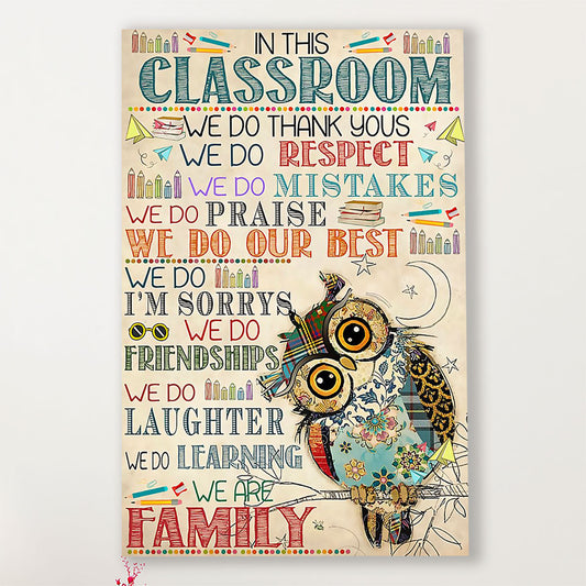 Teacher Classroom Canvas In This Classroom | Student Wall Art Back to School Gift for Teacher