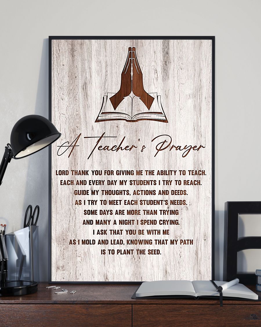 Teacher Classroom Poster A Teacher's Prayer | Student Wall Art Back to School Gift for Teacher