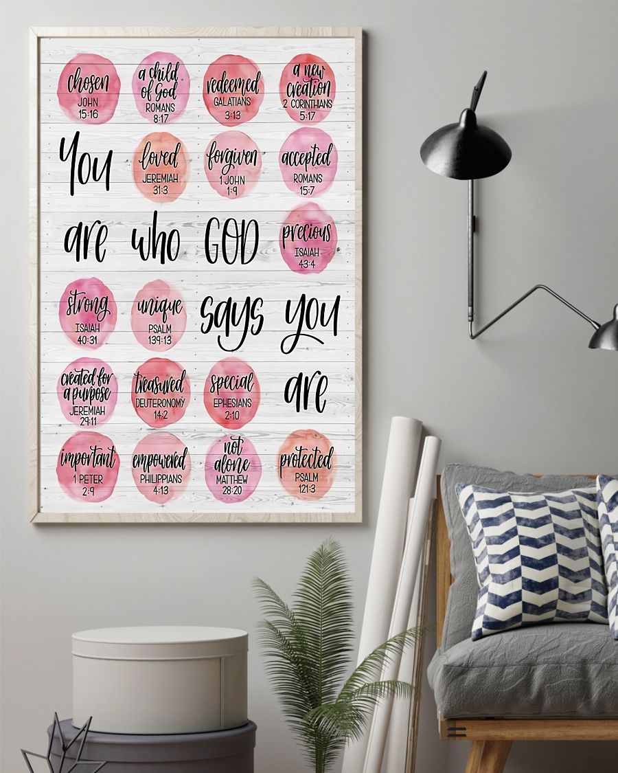 Teacher Classroom Poster You Are Who God Says You Are | Student Wall Art Back to School Gift for Teacher
