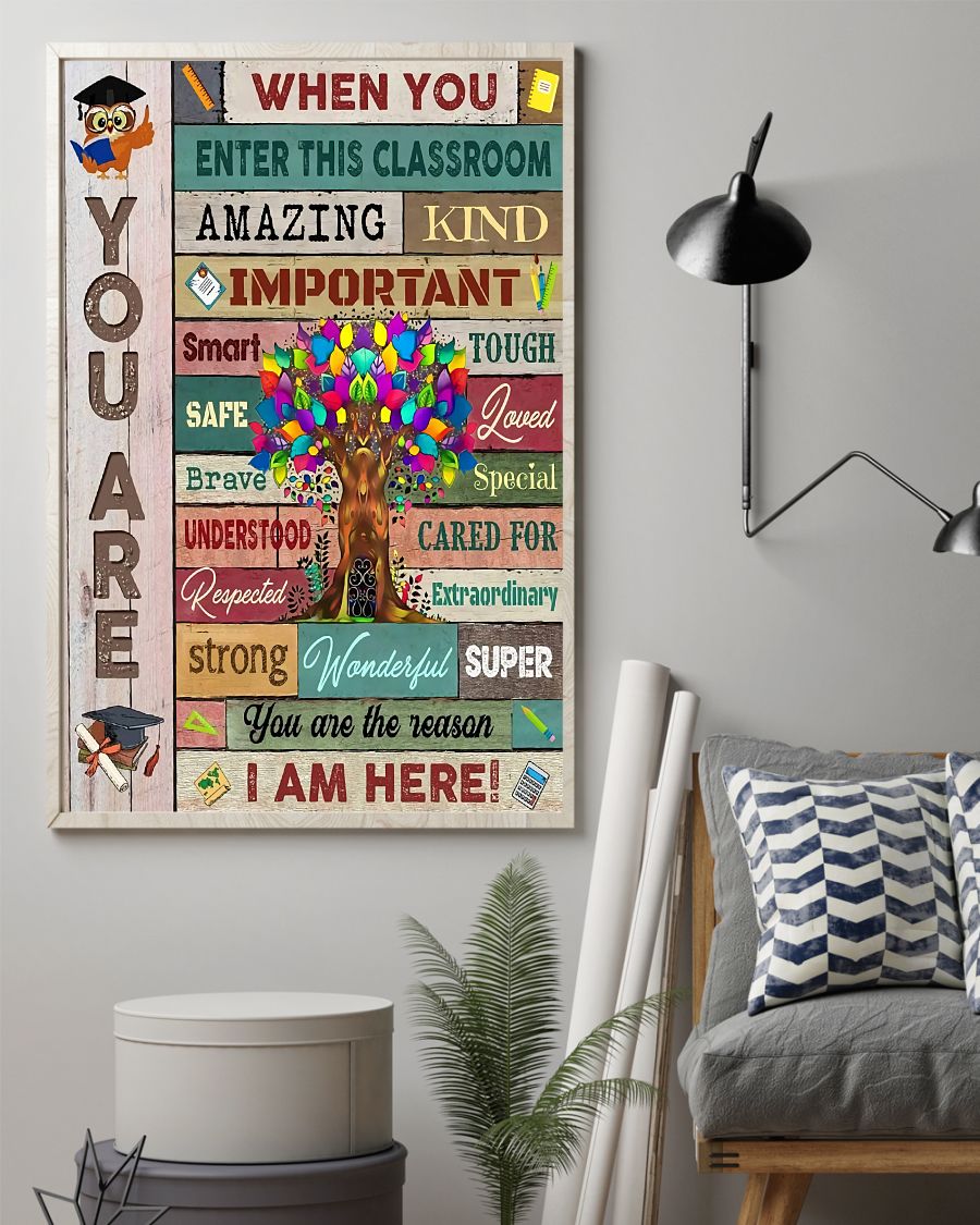 Teacher Classroom Canvas When You Enter This Classroom | Student Wall Art Back to School Gift for Teacher