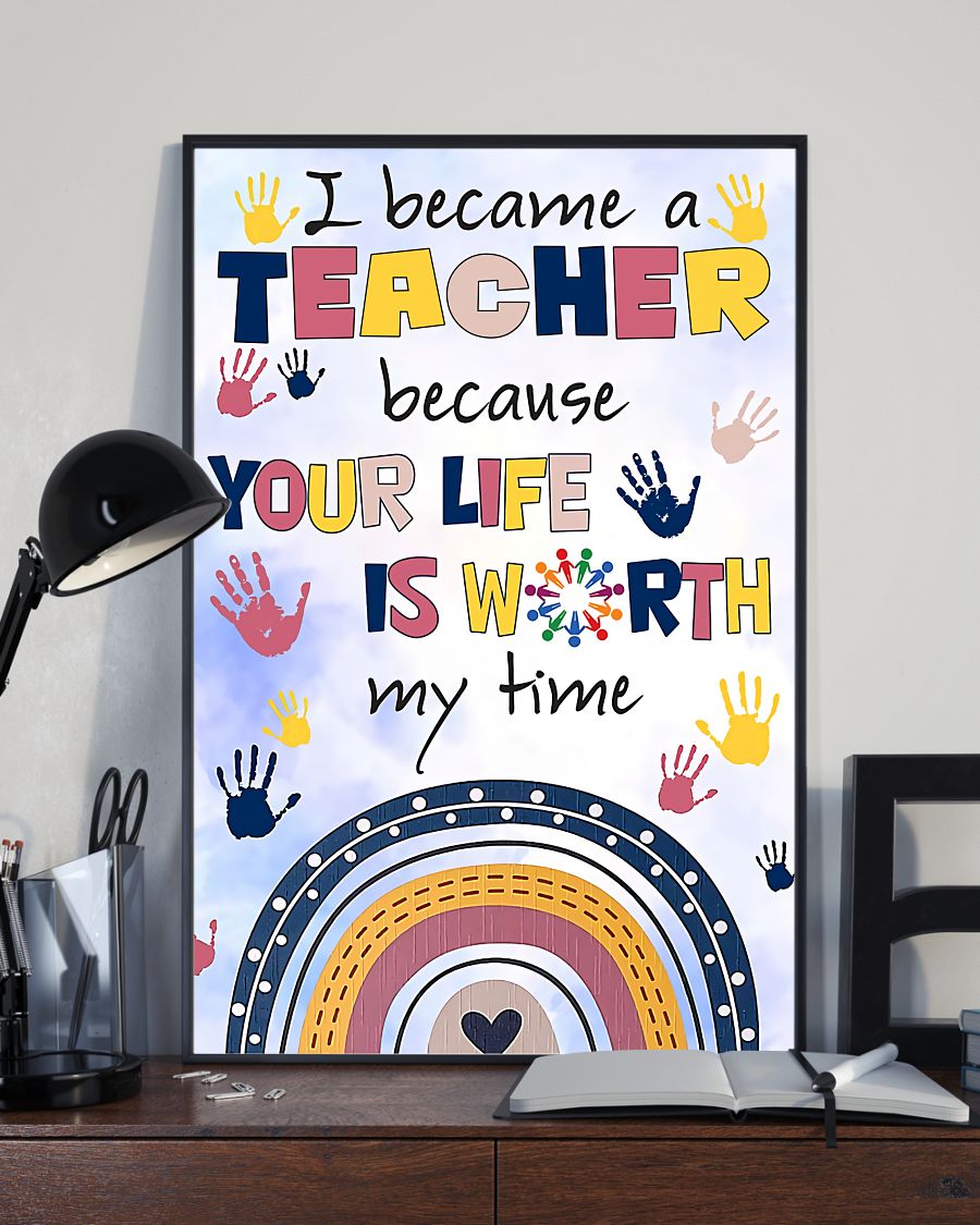 Teacher Classroom Canvas I Became A Teacher Because | Student Wall Art Back to School Gift for Teacher