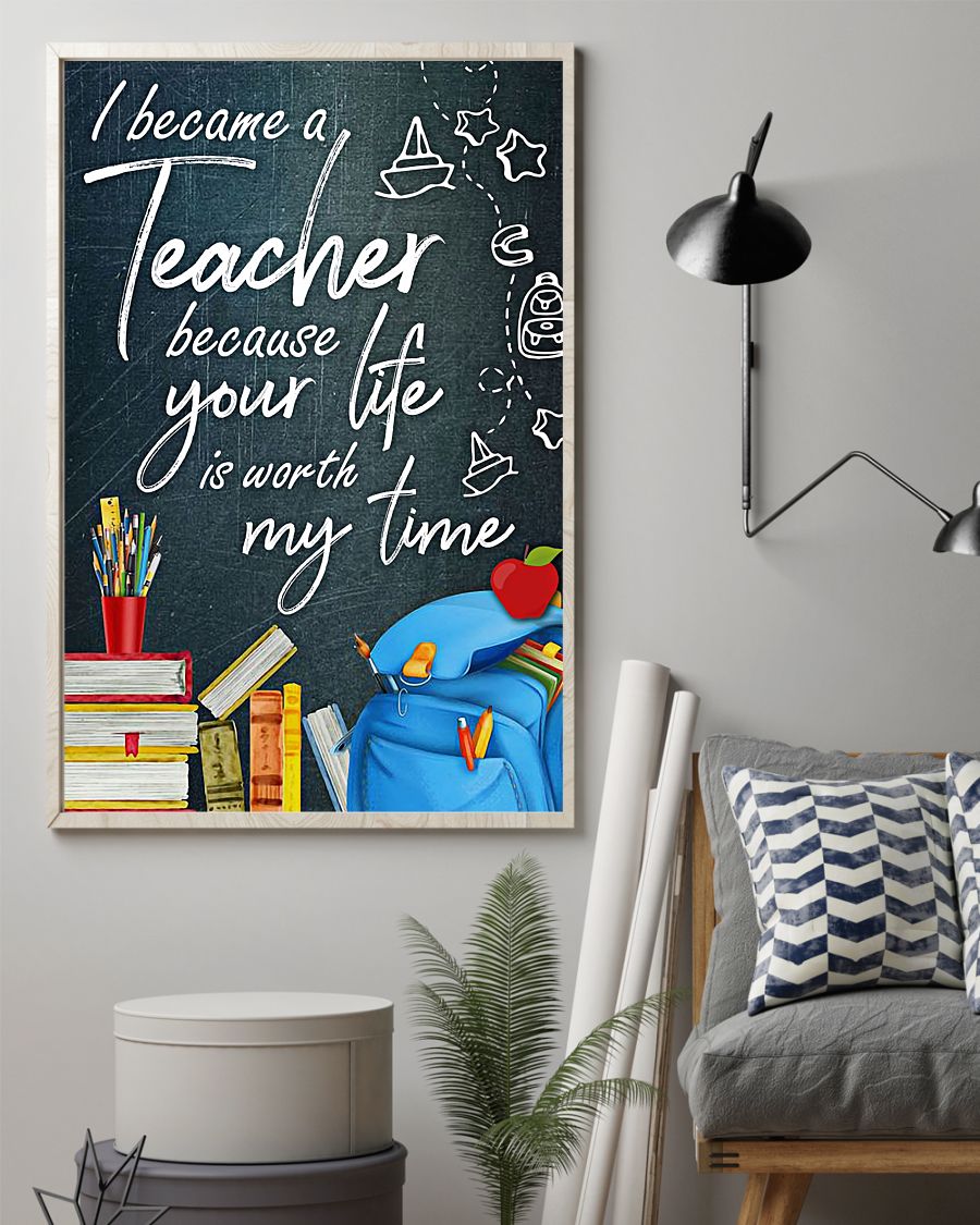 Teacher Classroom Poster I Became A Teacher Because | Student Wall Art Back to School Gift for Teacher