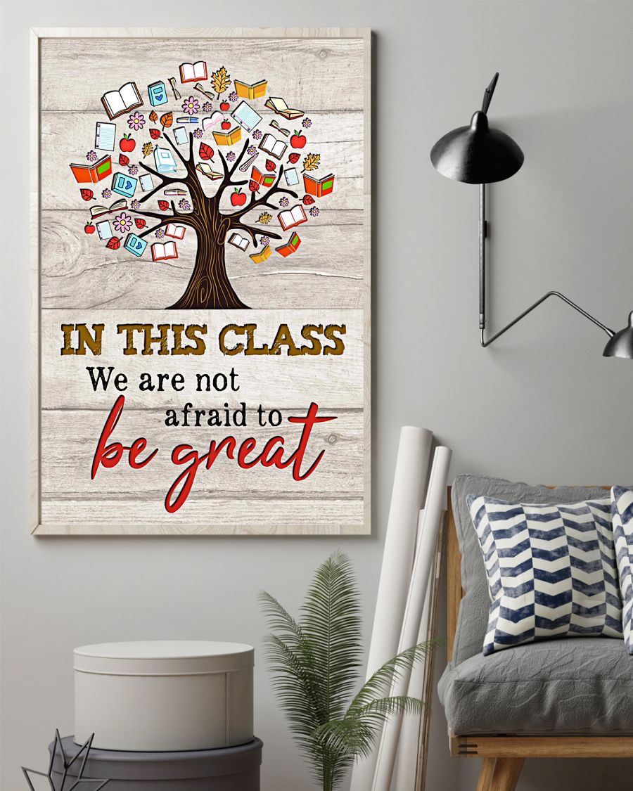 Teacher Classroom Poster In This Class We Are Not Afraid | Student Wall Art Back to School Gift for Teacher