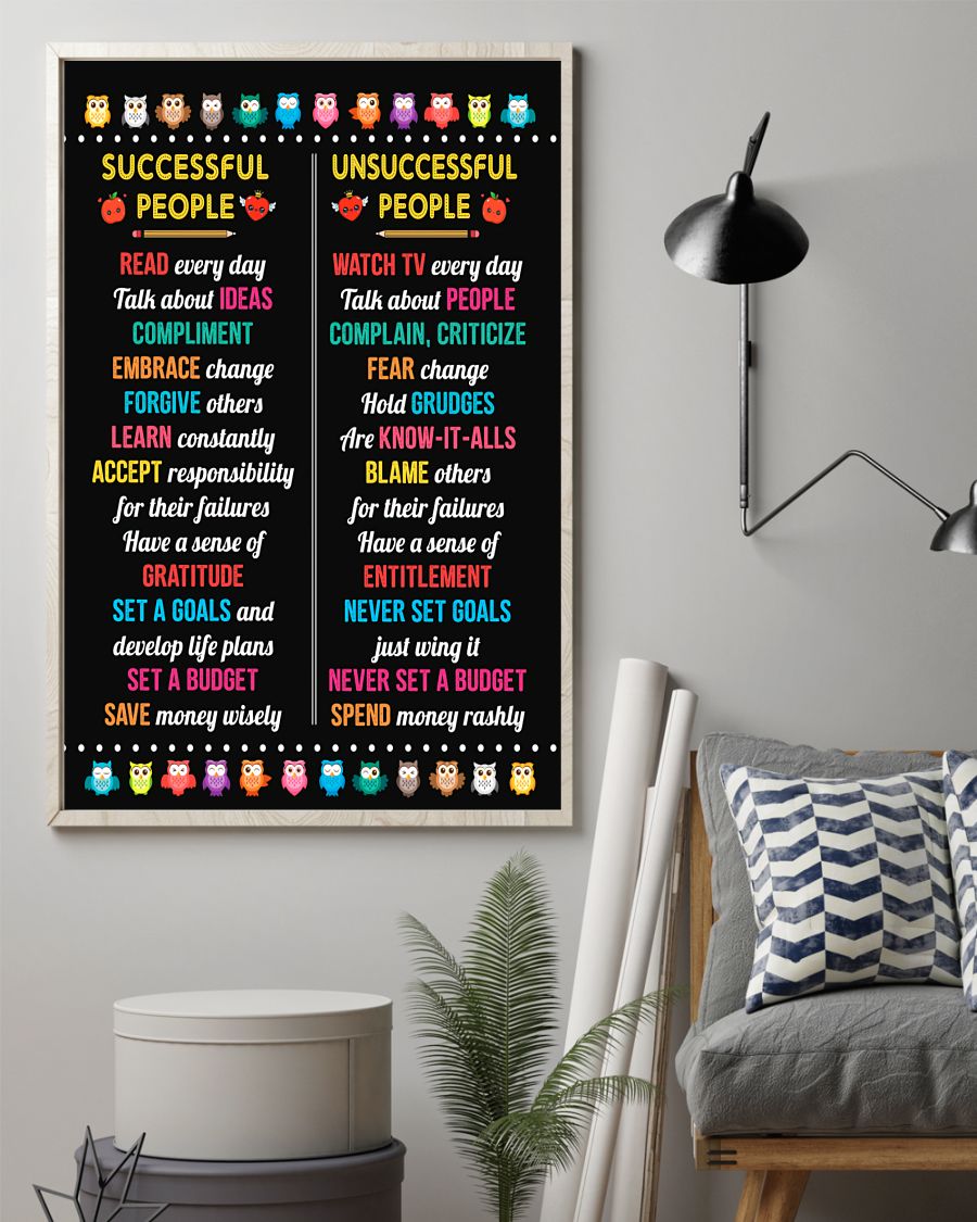 Teacher Classroom Poster Successful People & Unsuccessful People | Student Wall Art Back to School Gift for Teacher