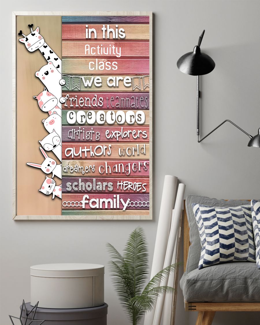 Teacher Classroom Poster In This Actiuity Class | Student Wall Art Back to School Gift for Teacher