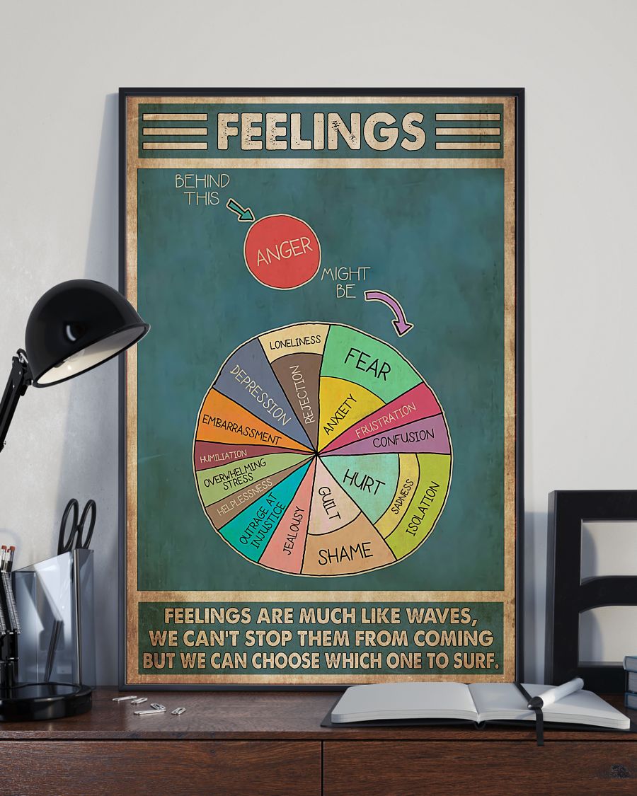 Teacher Classroom Poster Fellings Are Much Like Waves | Student Wall Art Back to School Gift for Teacher