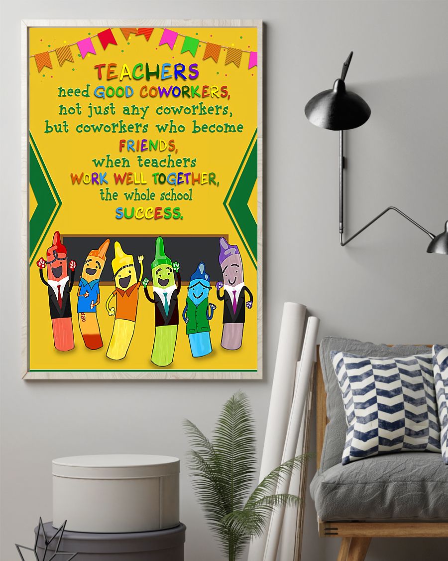 Teacher Classroom Canvas Teachers Need Good Coworkers | Student Wall Art Back to School Gift for Teacher