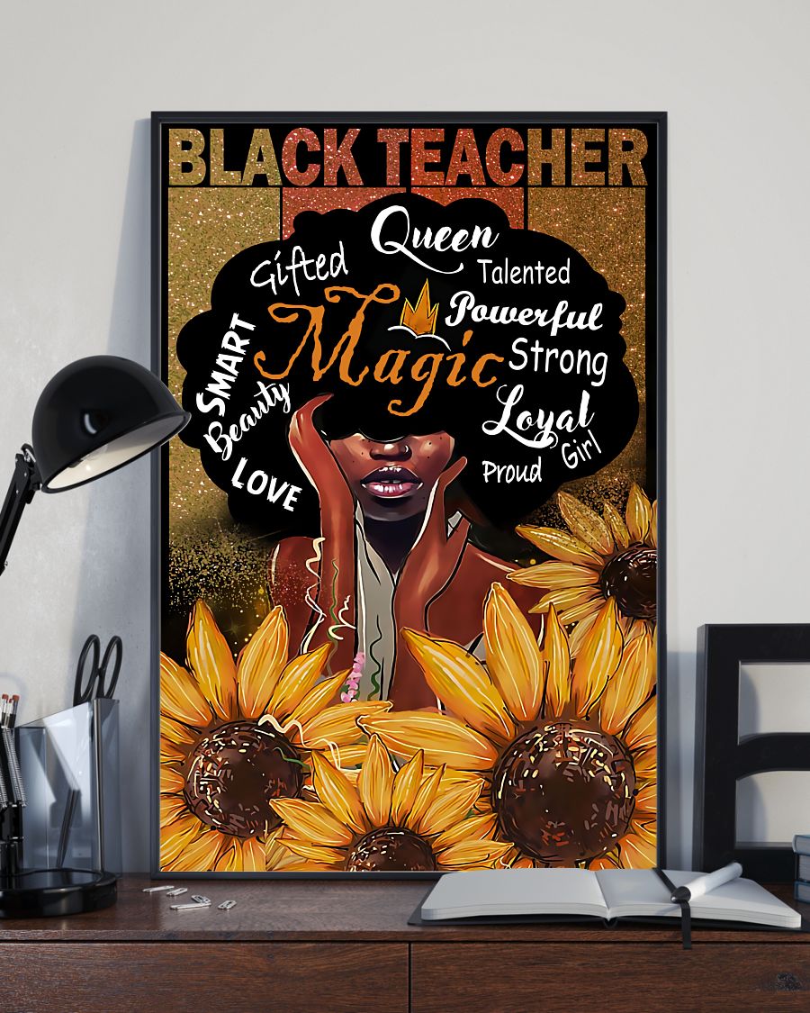Teacher Classroom Canvas Black Teacher | Student Wall Art Back to School Gift for Teacher