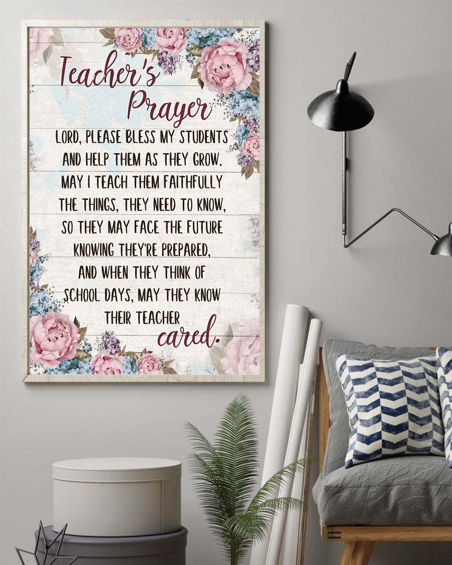 Teacher Classroom Poster Teacher's Prayer | Student Wall Art Back to School Gift for Teacher
