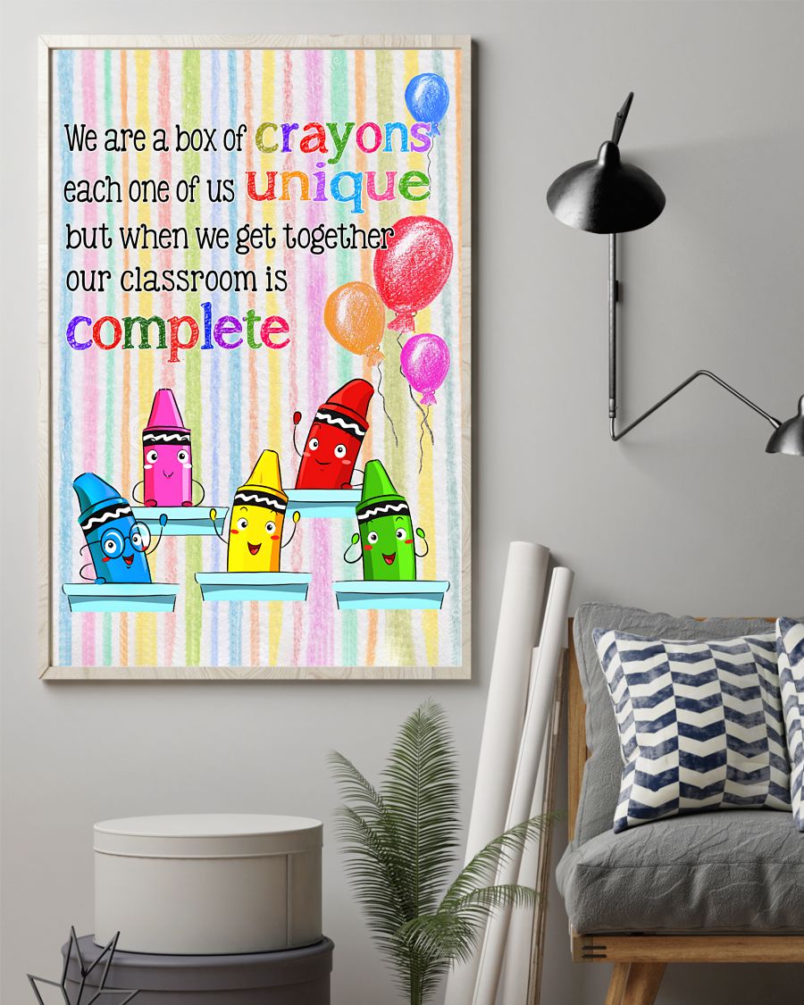 Teacher Classroom Canvas We Are A Box Of Crayons | Student Wall Art Back to School Gift for Teacher
