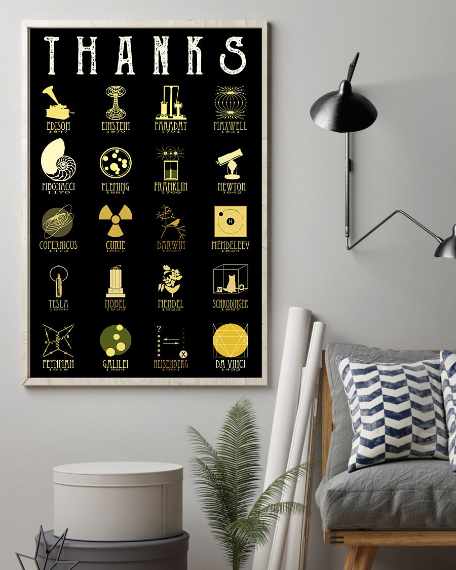 Teacher Classroom Poster THANKS | Student Wall Art Back to School Gift for Teacher