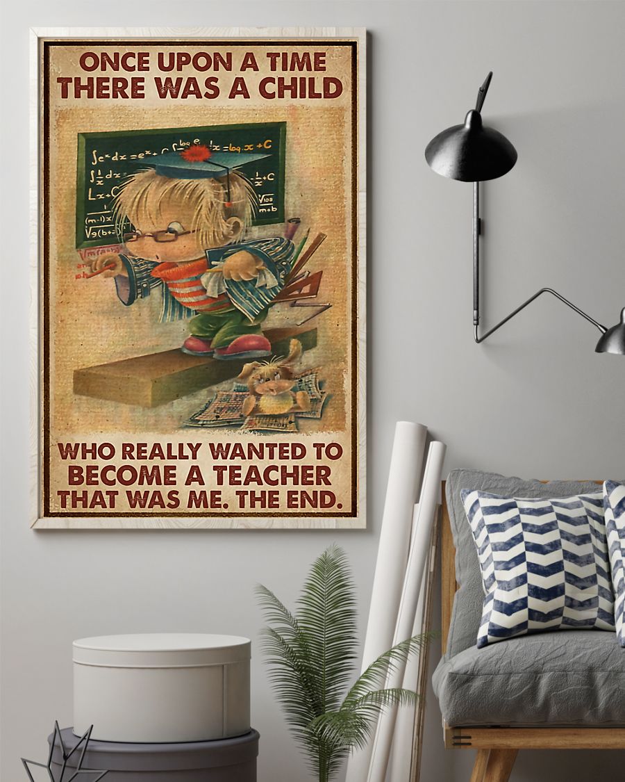 Teacher Classroom Canvas Once Upon A Time There Was A Girl | Student Wall Art Back to School Gift for Teacher