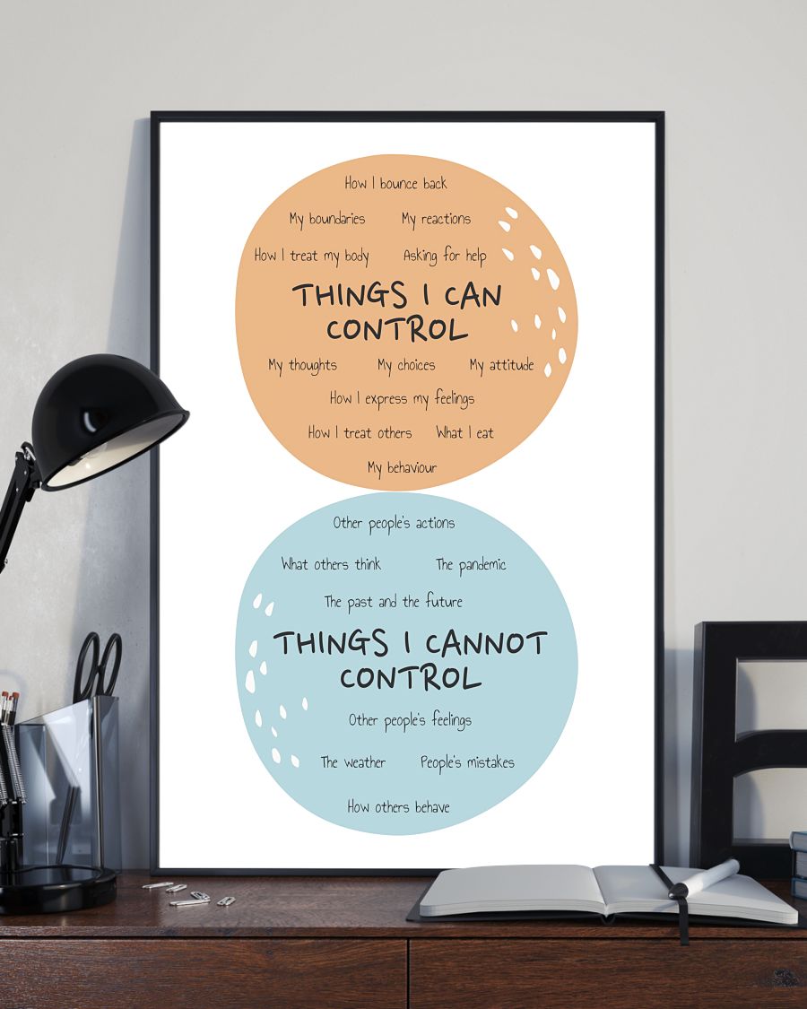 Teacher Classroom Canvas Things I Can Control & Cannot Control | Student Wall Art Back to School Gift for Teacher