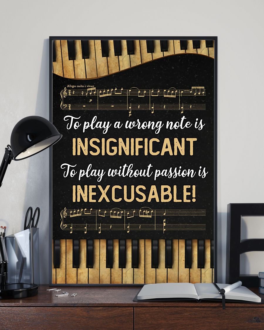 Teacher Classroom Poster To Play A Wrong Note Is Insignificant | Student Wall Art Back to School Gift for Teacher
