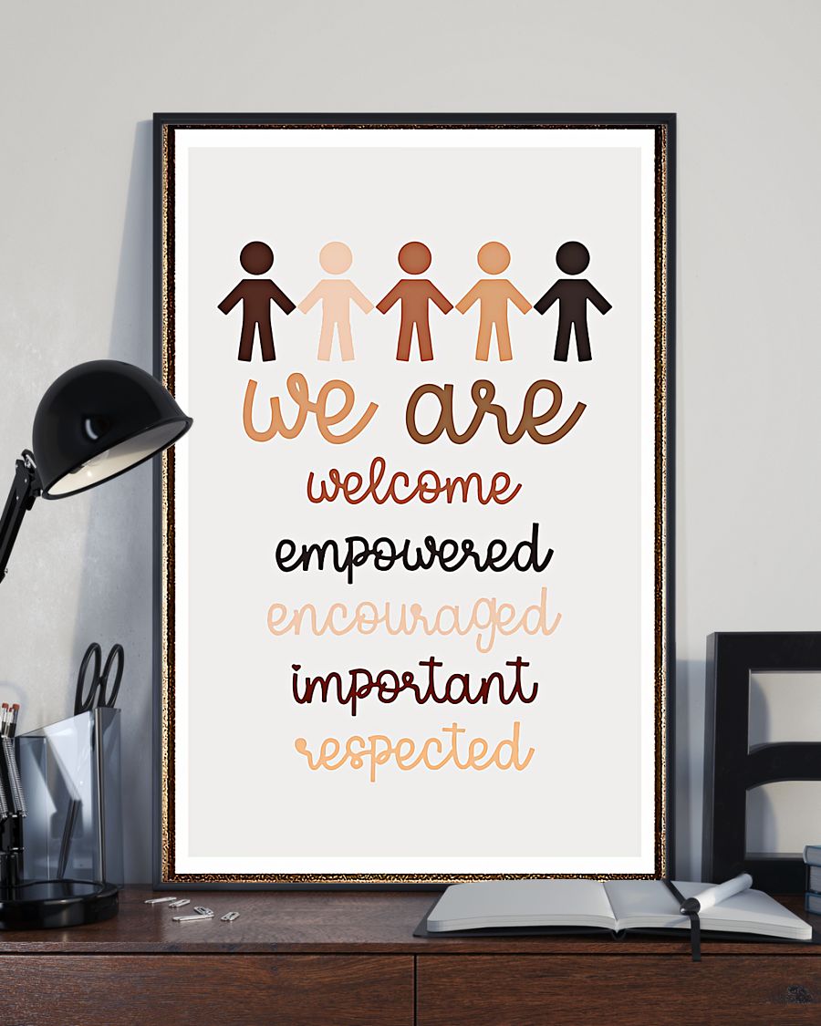 Teacher Classroom Poster We Are Welcome, Empowered, Encouraged, Important, Respected | Student Wall Art Back to School Gift for Teacher