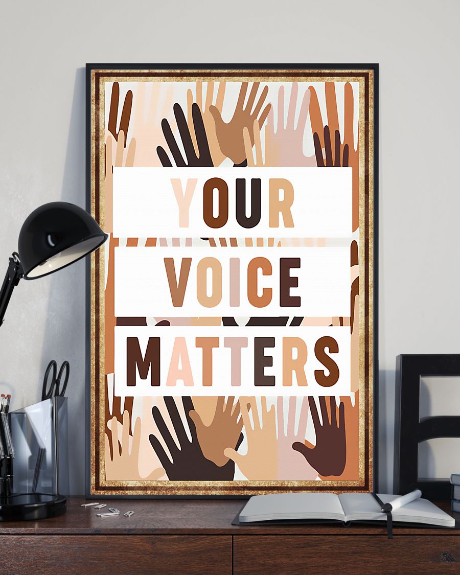 Teacher Classroom Poster Your Voice Matters | Student Wall Art Back to School Gift for Teacher