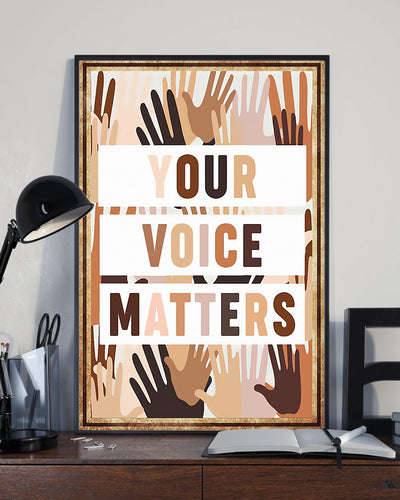 Teacher Classroom Canvas Your Voice Matters | Student Wall Art Back to School Gift for Teacher