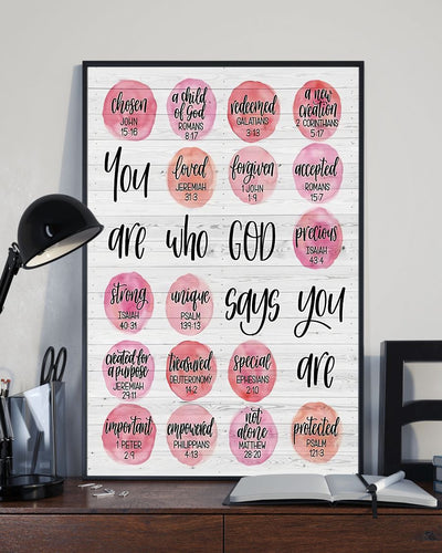 Teacher Classroom Canvas You Are Who God Says You Are | Student Wall Art Back to School Gift for Teacher