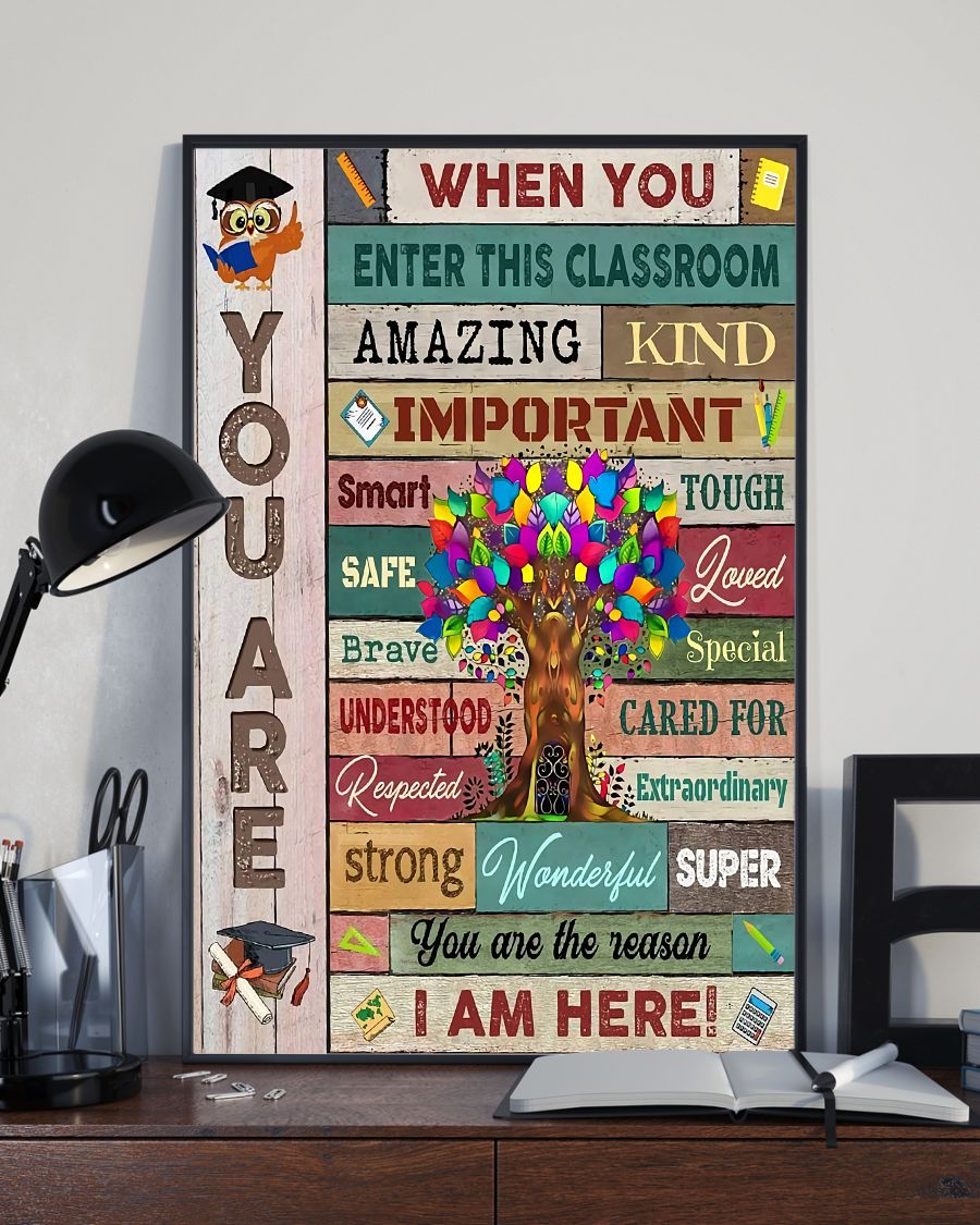 Teacher Classroom Poster When You Enter This Classroom | Student Wall Art Back to School Gift for Teacher