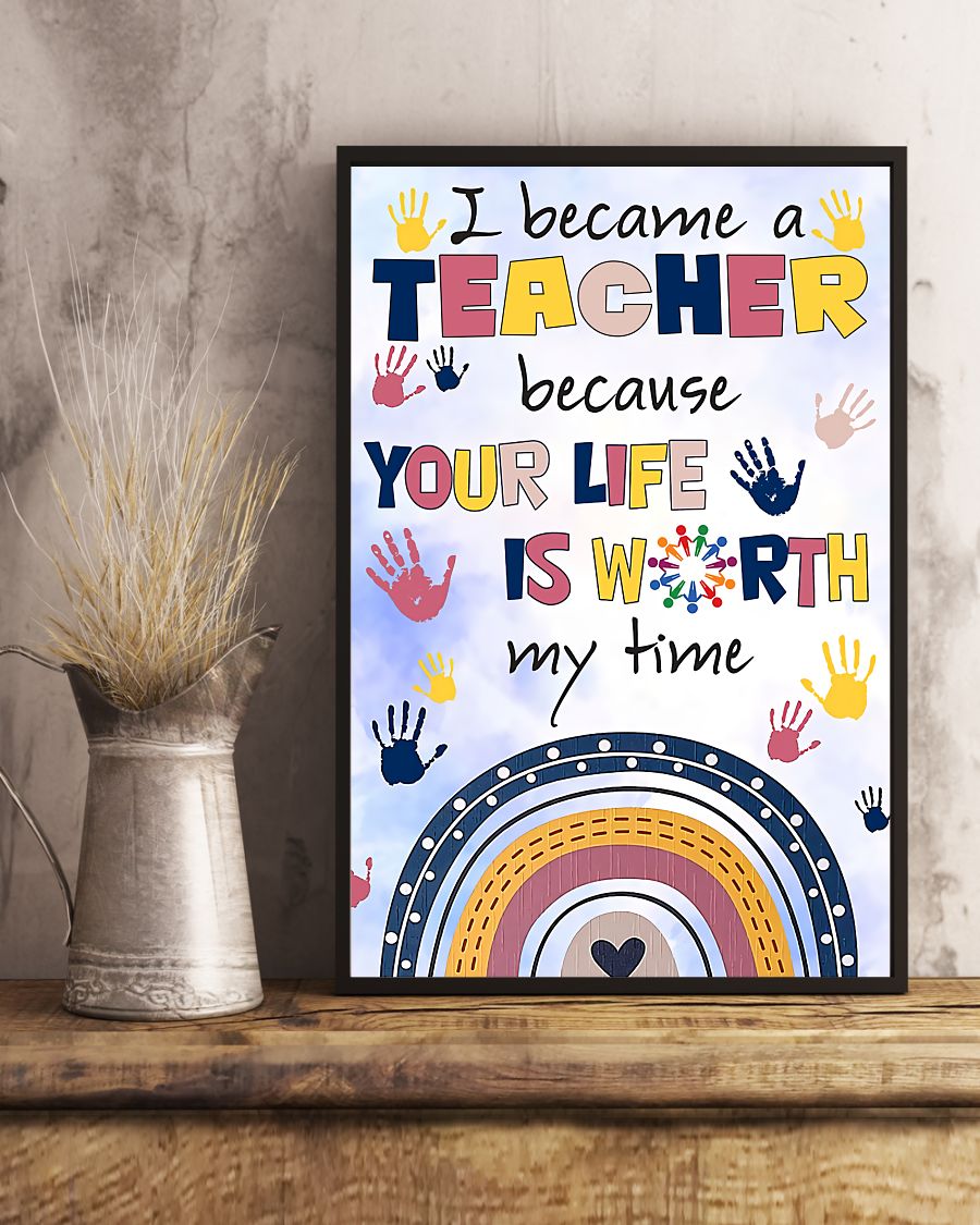 Teacher Classroom Poster I Became A Teacher Because | Student Wall Art Back to School Gift for Teacher