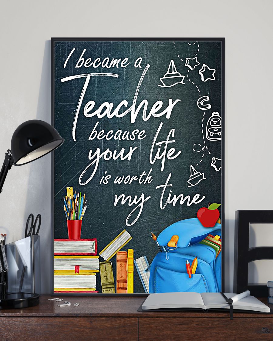 Teacher Classroom Canvas I Became A Teacher Because | Student Wall Art Back to School Gift for Teacher