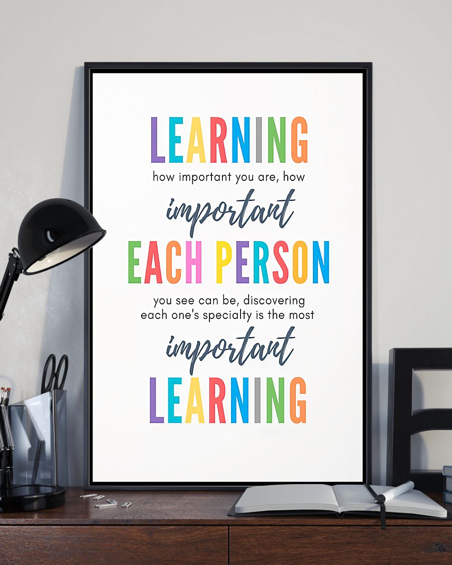 Teacher Classroom Canvas Learning How Important You Are | Student Wall Art Back to School Gift for Teacher
