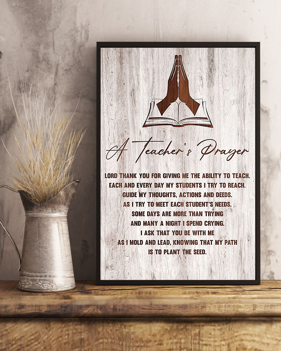 Teacher Classroom Canvas A Teacher's Prayer | Student Wall Art Back to School Gift for Teacher