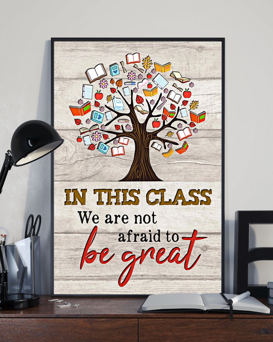 Teacher Classroom Canvas In This Class We Are Not Afraid | Student Wall Art Back to School Gift for Teacher