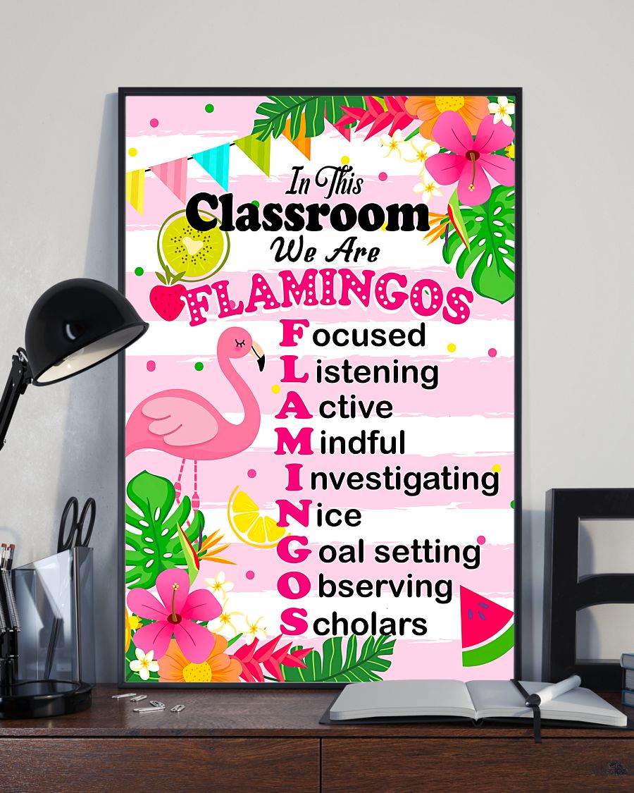 Teacher Classroom Poster In This Classroom We Are Flamingos | Student Wall Art Back to School Gift for Teacher