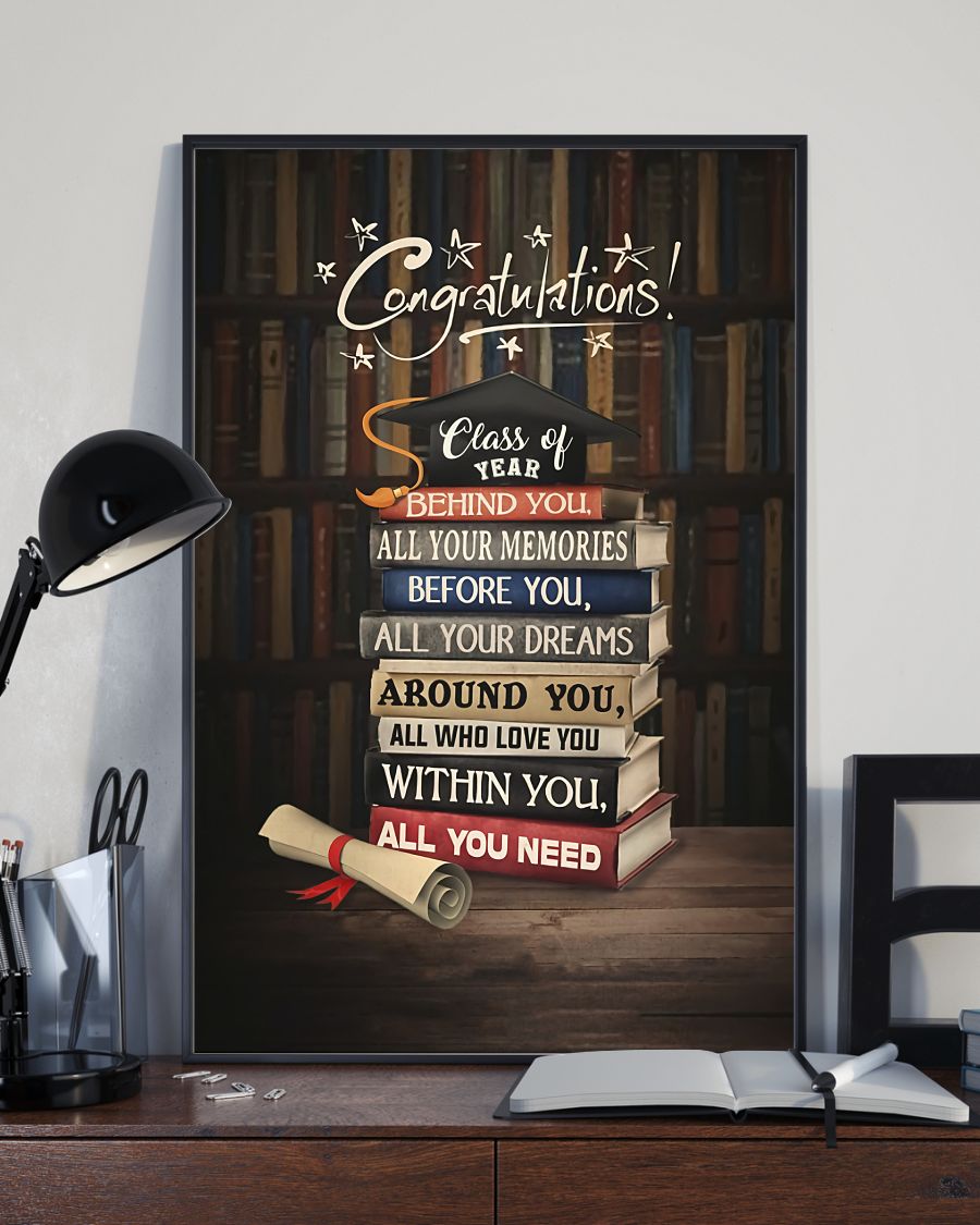 Teacher Classroom Canvas Congratulations - Class Of Year | Student Wall Art Back to School Gift for Teacher