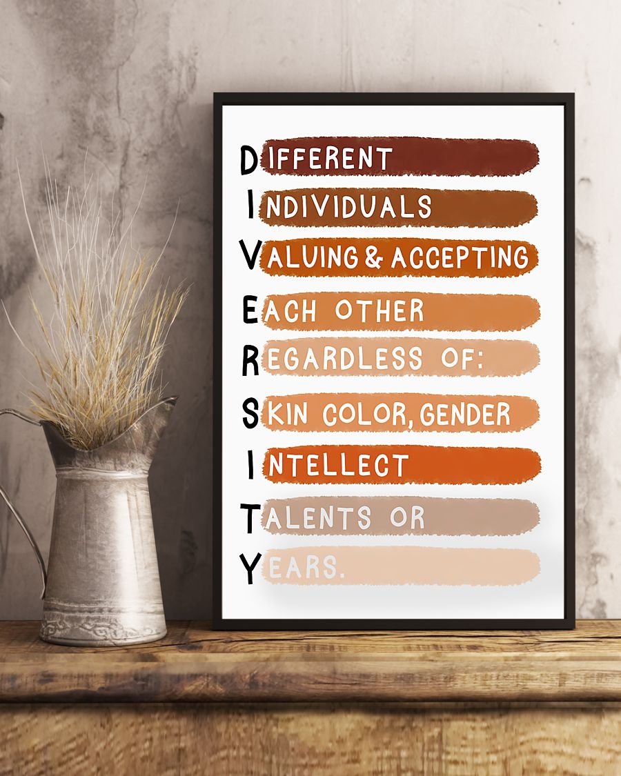 Teacher Classroom Poster Diversity | Student Wall Art Back to School Gift for Teacher